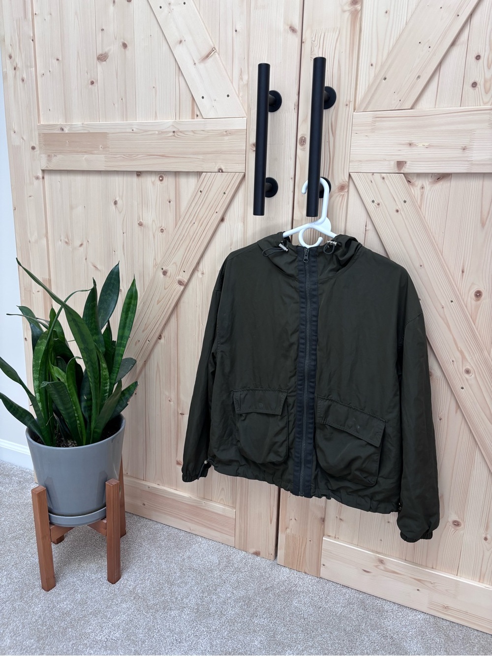 Old Navy Olive Green Bomber Jacket with Hood